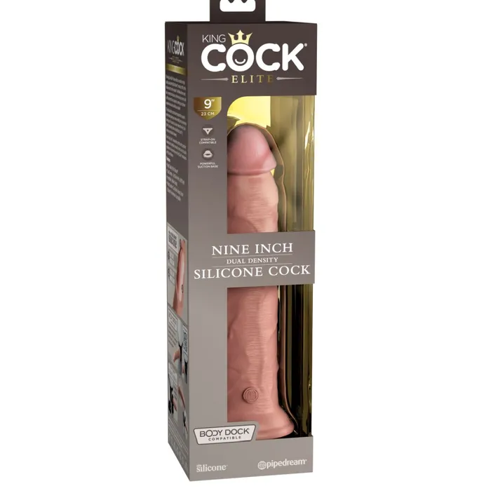 Pipedream Products Dildos King Cock Elite 9 Silicone Dual Density Dildo Vanilla