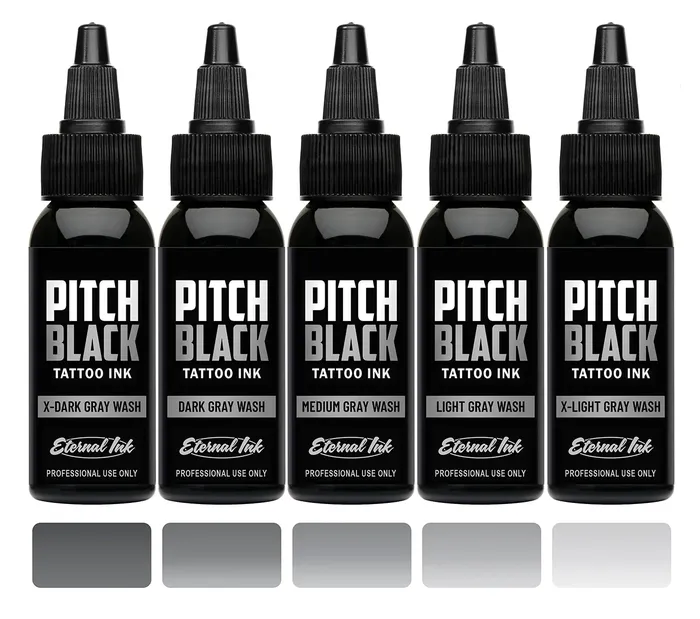 Pitch Black Gray Wash Set of 5 Eternal Ink Pick Size Eternal Anal