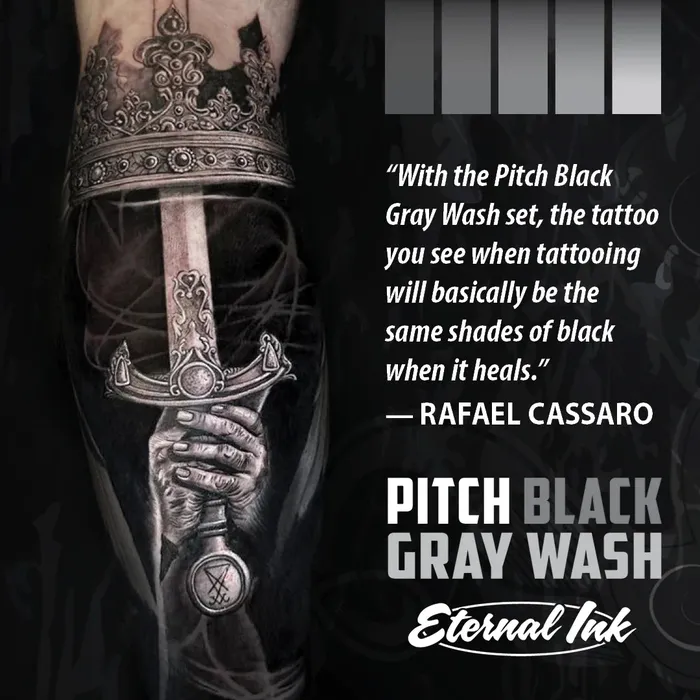 Pitch Black Gray Wash Set of 5 Eternal Ink Pick Size Eternal Anal