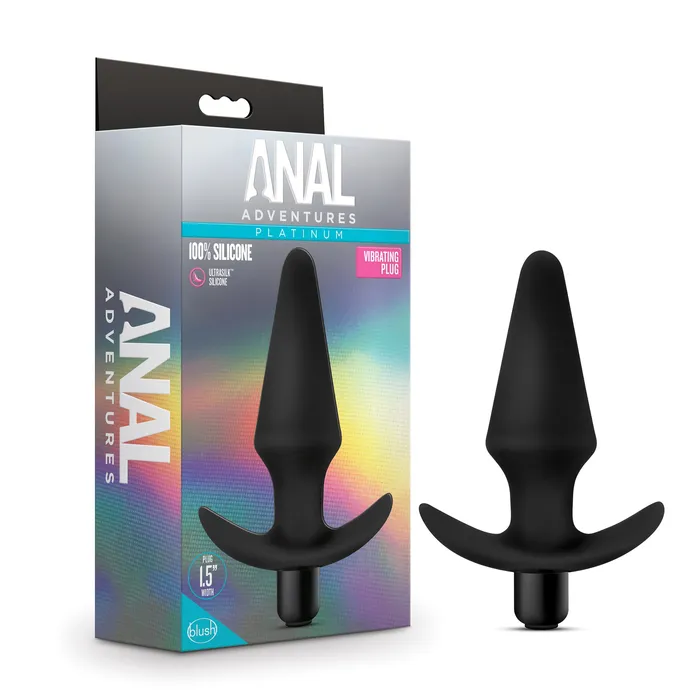 Pleasher Spot Male Sex Toys Anal Adventures Platinum Silicone Vibrating Plug