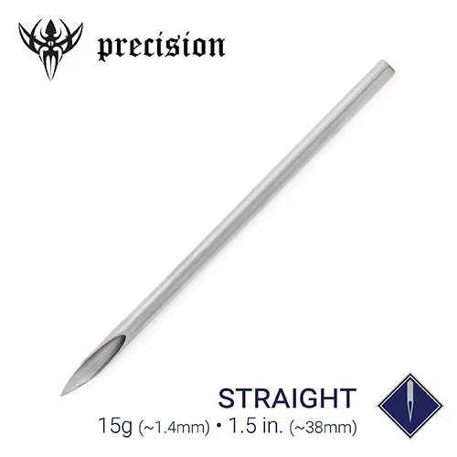 Precision Needles 15g Sterilized 15 Body Piercing Needles Box of 100 Female Sex Toys