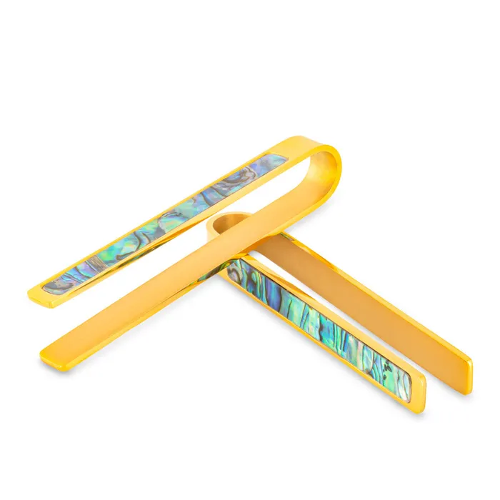 PVD Gold Abalone Clip Ear Weight Price Per 2 Painful Pleasures Vibrators