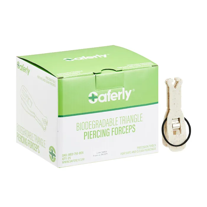 Saferly Anal Saferly Triangle Biodegradable Piercing Forceps Box of 25