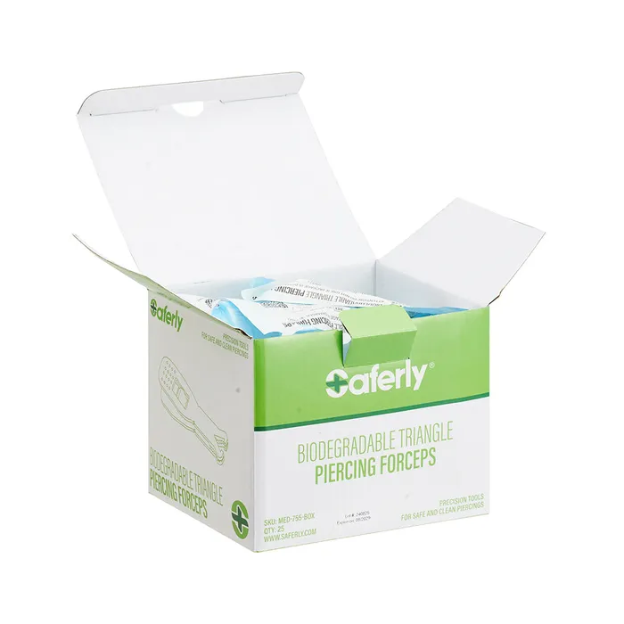 Saferly Anal Saferly Triangle Biodegradable Piercing Forceps Box of 25