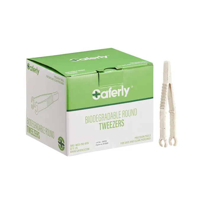 Saferly Saferly Medical Biodegradable Sterilized Round Tip Tweezers Box of 25 Anal Saferly Saferly Medical Biodegradable Sterilized Round Tip Tweezers Box of 25 Anal