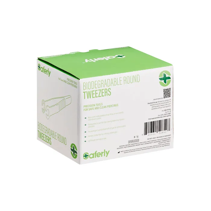 Saferly Saferly Medical Biodegradable Sterilized Round Tip Tweezers Box of 25 Anal
