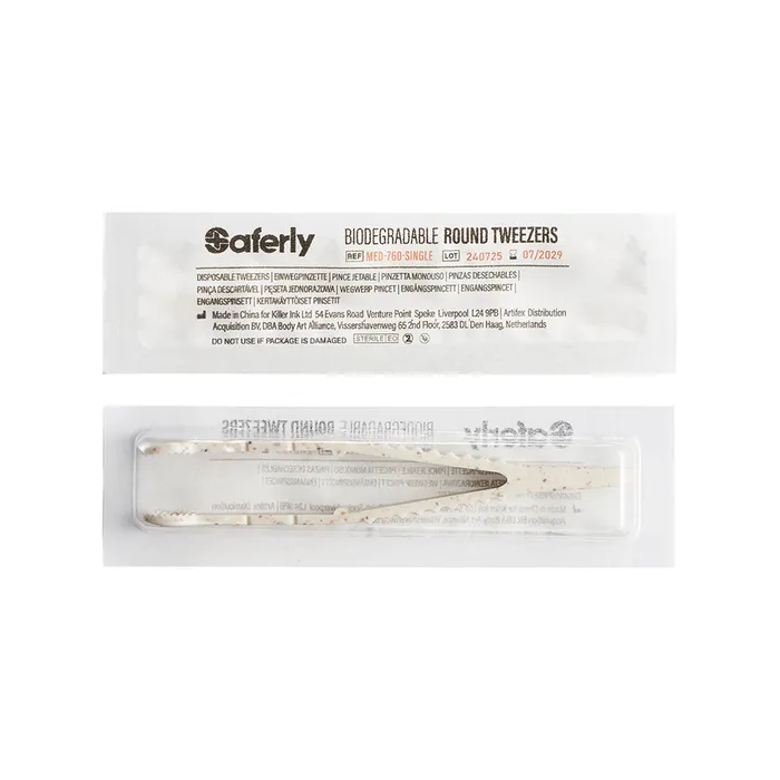 Saferly Saferly Medical Biodegradable Sterilized Round Tip Tweezers Box of 25 Anal