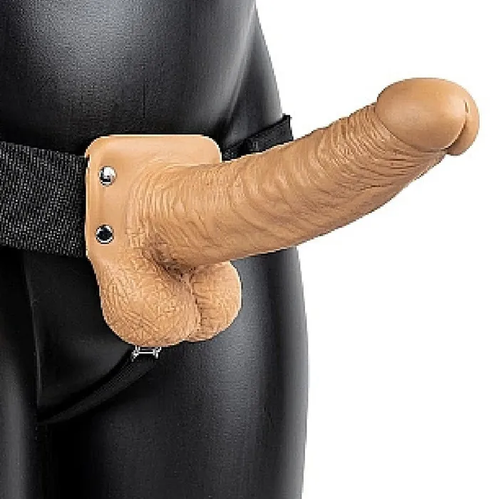 Shots Female Sex Toys Realrock 7 Inch Hollow Dildo with Balls Strapon Harness Caramel Shots Female Sex Toys Realrock 7 Inch Hollow Dildo with Balls Strapon Harness Caramel