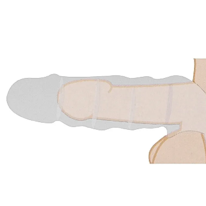 Shots Male Sex Toys Realrock 8 Inch Penis Extender Sleeve with Ball Strap Vanilla