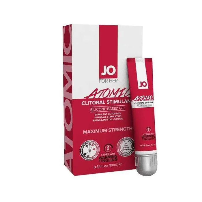 System JO Atomic Clitoral Stimulant Gel Warming Tingling Extra Strength 034 oz 10 ml tube System JO United Consortium Inc Female Sex Toys System JO Atomic Clitoral Stimulant Gel Warming Tingling Extra Strength 034 oz 10 ml tube System JO United Consortium Inc Female Sex Toys