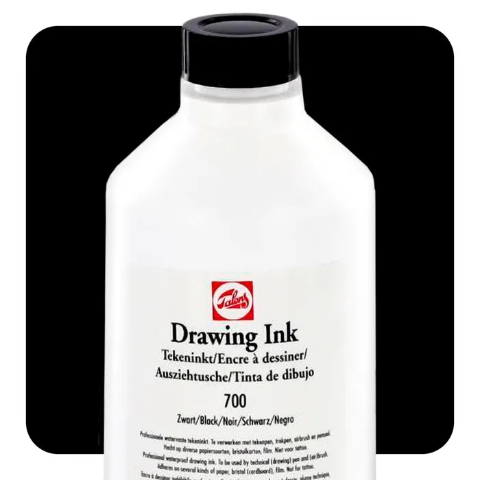 Talens Black Drawing Ink 490mL Bottle Talens Anal