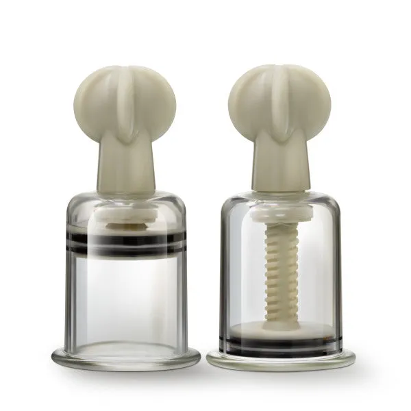 Temptasia Large Clit Nipple Twist Suckers Set Of 2 Clear Blush Anal