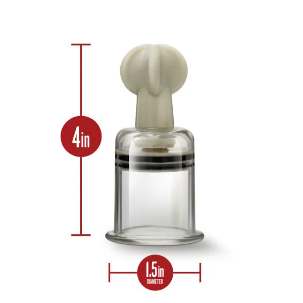 Temptasia Large Clit Nipple Twist Suckers Set Of 2 Clear Blush Anal