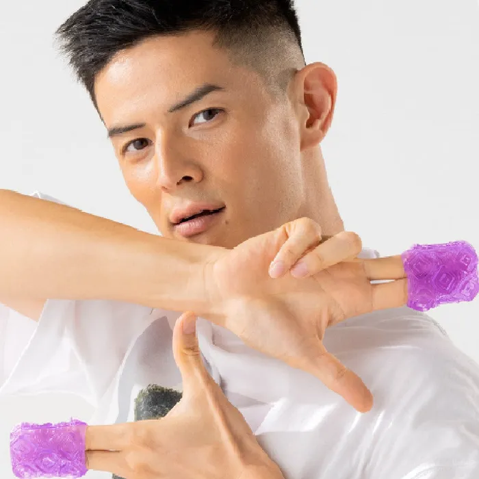 Tenga Uni Amethyst Textured Finger Sleeve for Stroking and Clit Massage Tenga Male Sex Toys