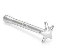 Tilum 14kt White Gold Star Nose Bone 20g Tilum Vibrators