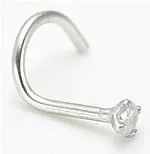 Tilum Dildos Tilum 18g 3mm Real Diamond White Gold Nose Screw