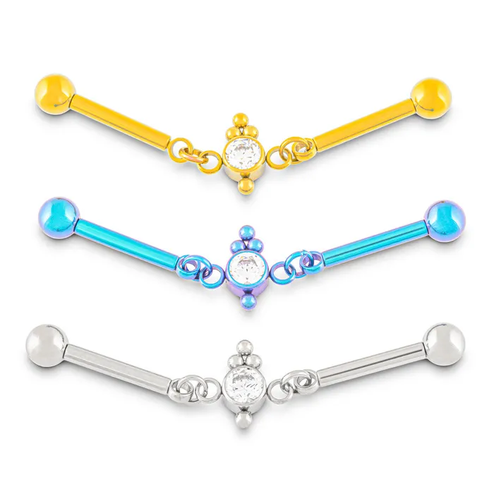 Tilum Tilum 14g 112 Threadless Chain Link Jewel Titanium Industrial Barbell Price Per 1 Vibrators