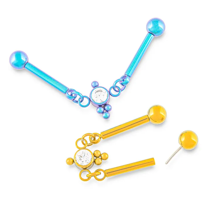 Tilum Tilum 14g 112 Threadless Chain Link Jewel Titanium Industrial Barbell Price Per 1 Vibrators