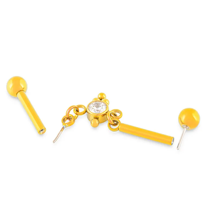 Tilum Tilum 14g 112 Threadless Chain Link Jewel Titanium Industrial Barbell Price Per 1 Vibrators
