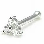 Tilum Vibrators Tilum 14KT WHITE GOLD TRINITY NOSE BONE 20g