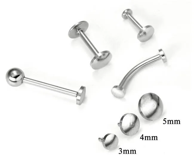 Tilum Vibrators Tilum 18g 16g Internally Threaded Titanium Flat Disc Top Price Per 1
