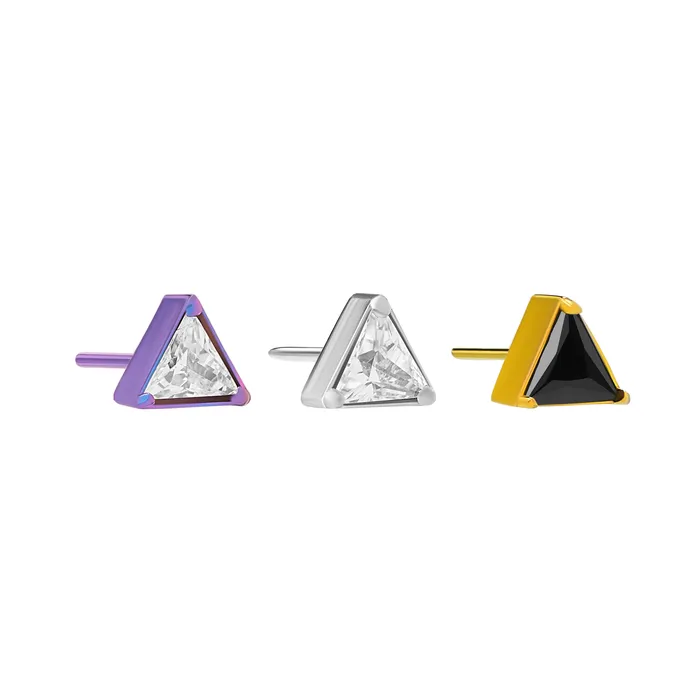 Tilum Vibrators Tilum Jeweled Triangle Titanium Threadless Top Price Per 1