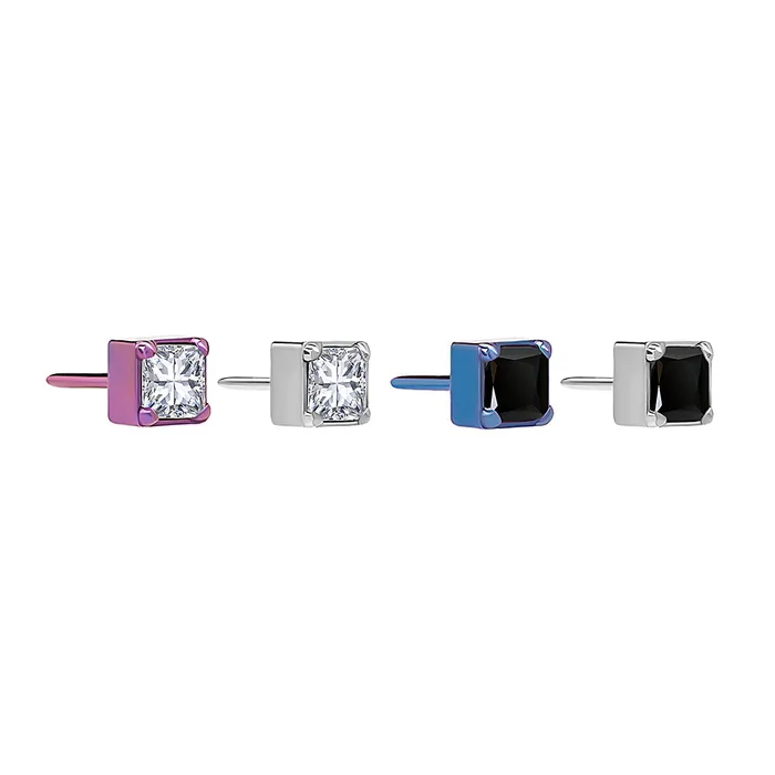 Tilum Vibrators Tilum Square Jewel Titanium Threadless Top Price Per 1