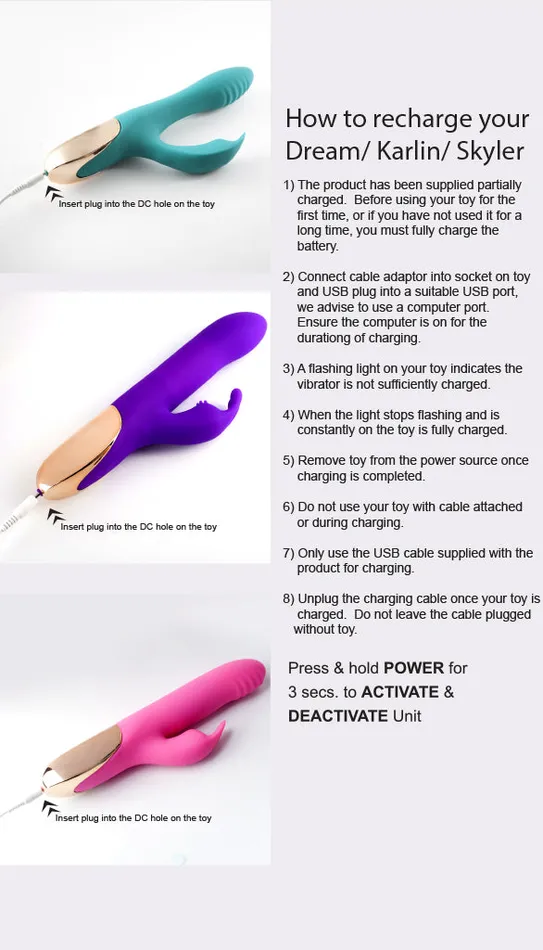Vibrators Maia Toys Maia Toys Karlin USB Rechargeable 104 Function Rabbit Vibrator PURPLE