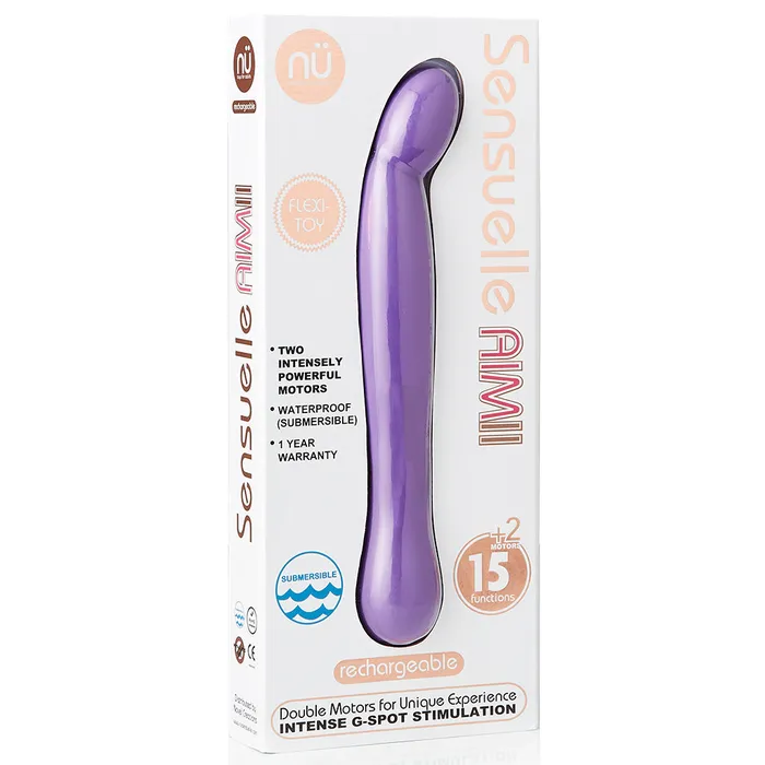 Vibrators NU Sensuelle NU Sensuelle Aimii FlexiToy 15Function Double Motor Flexible Vibrator Purple Vibrators NU Sensuelle NU Sensuelle Aimii FlexiToy 15Function Double Motor Flexible Vibrator Purple