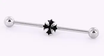 Vibrators Painful Pleasures 14g 15 Gothic Cross Industrial Barbell