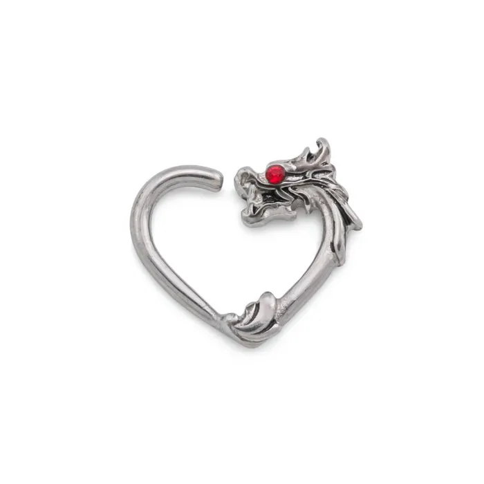 Vibrators Painful Pleasures 16g Red Eyed Dragon Heart Bendable Ear Jewelry