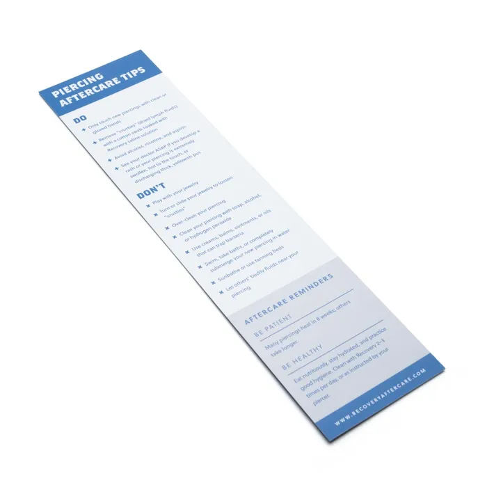 Vibrators Recovery Recovery Aftercare Piercing Tips Paper Insert