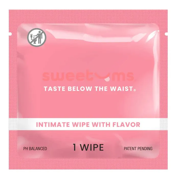 Vibrators Sweetums Sweetums Intimate Wipes wFlavor 1 Individual Wipe