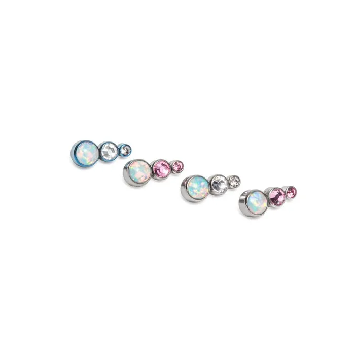 Vibrators Tilum 14g12g Internally Threaded White Opal Tear Drop Cluster Top Choose Jewel Color Price Per 1 Tilum