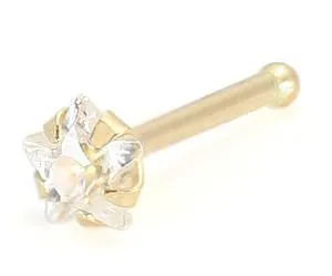 Vibrators Tilum Tilum 14kt Yellow Gold PRONG STAR Nose Bone 20g Nostril Jewelry