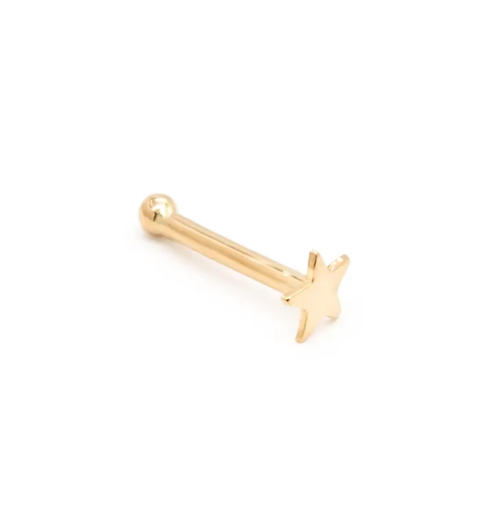 Vibrators Tilum Tilum 20g Yellow Gold Flat Star Nose Bone