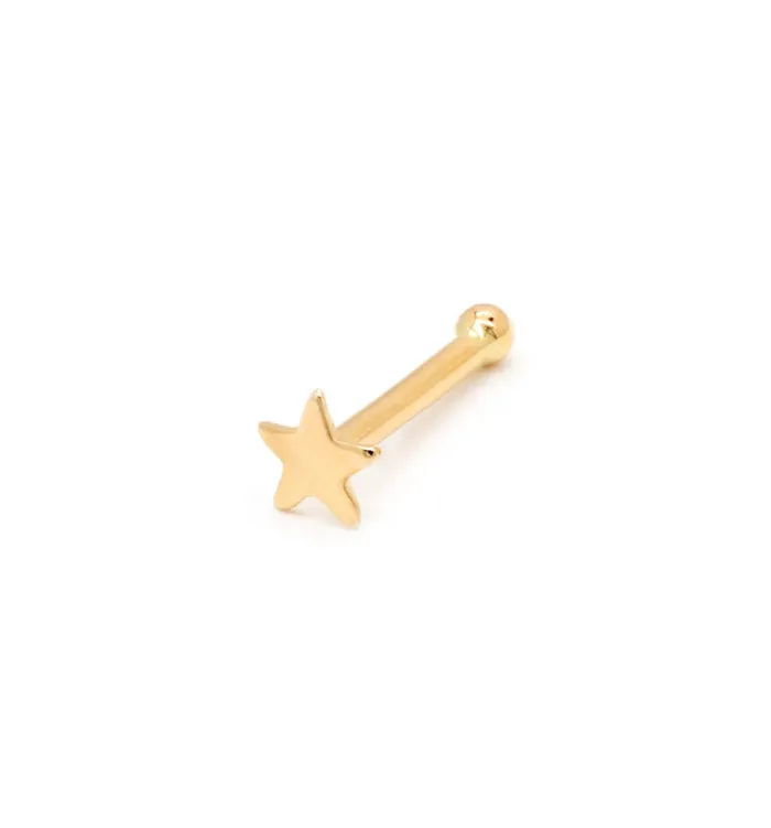 Vibrators Tilum Tilum 20g Yellow Gold Flat Star Nose Bone