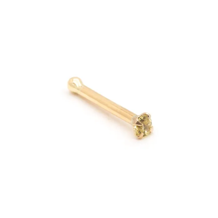Vibrators Tilum Tilum 20g Yellow Gold Peridot Colored Jewel Nose Bone
