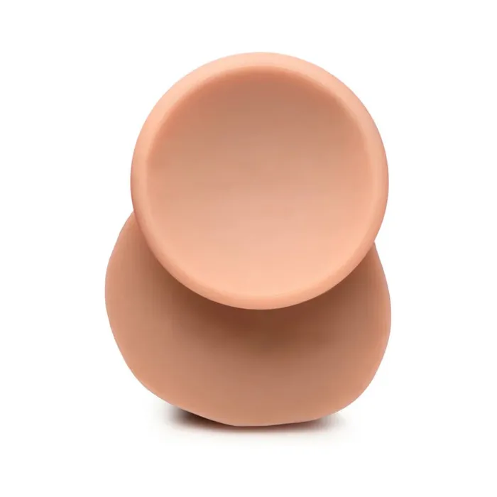XR Brands Dildos Jock Dual Density Silicone 9 Inch Dildo with Balls Suction Cup Vanilla