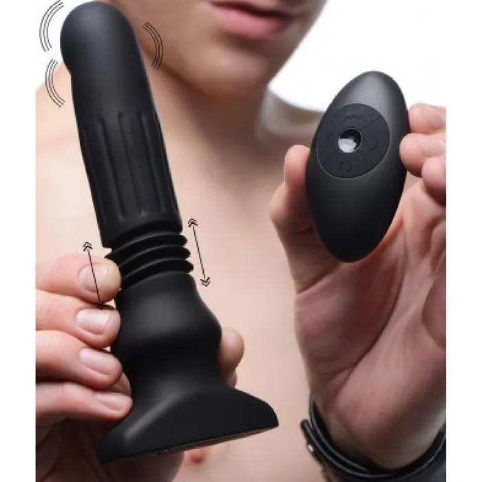 XR Brands Thunder Plugs Swelling and Thrusting Silicone Plug with Remote Control Male Sex Toys XR Brands Thunder Plugs Swelling and Thrusting Silicone Plug with Remote Control Male Sex Toys
