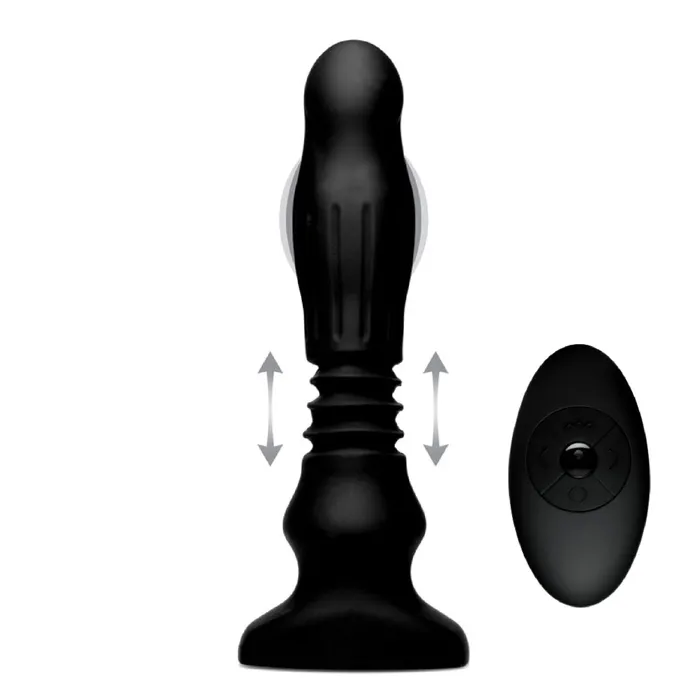 XR Brands Thunder Plugs Swelling and Thrusting Silicone Plug with Remote Control Male Sex Toys