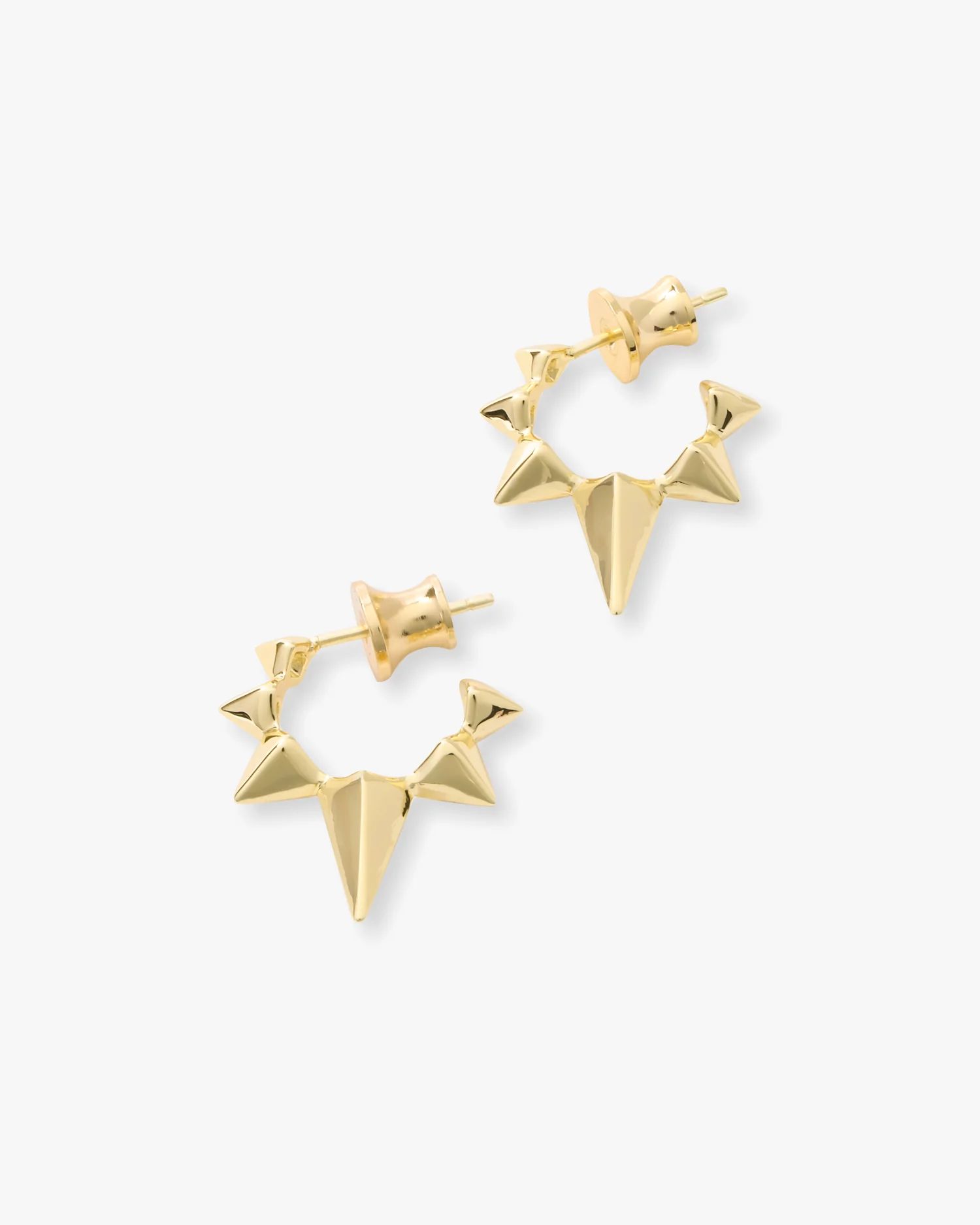 Gabriella Spiked Hoops - Gold - Image 3