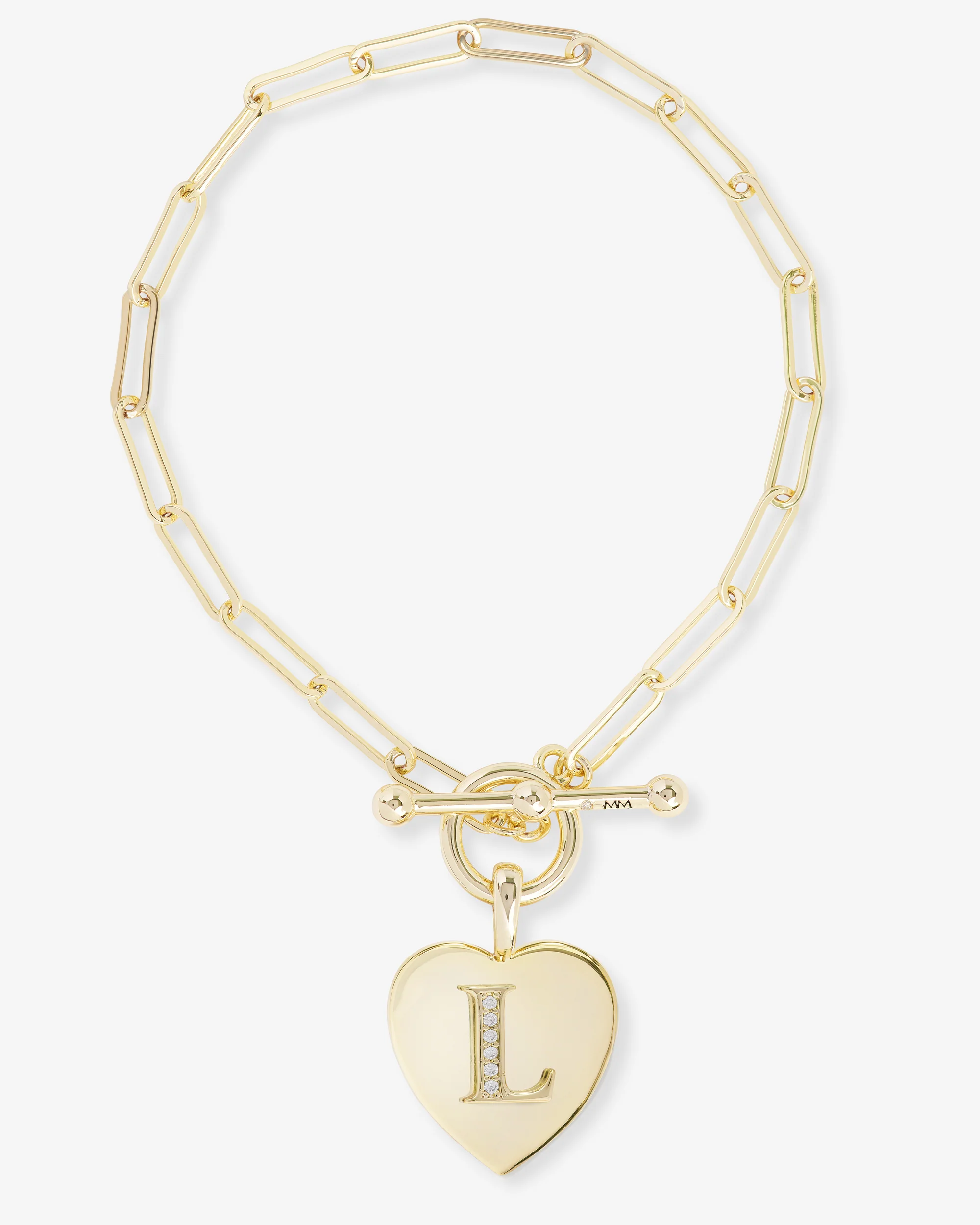 Love Letters Charm Bracelet - Gold|White Diamondettes - Image 12