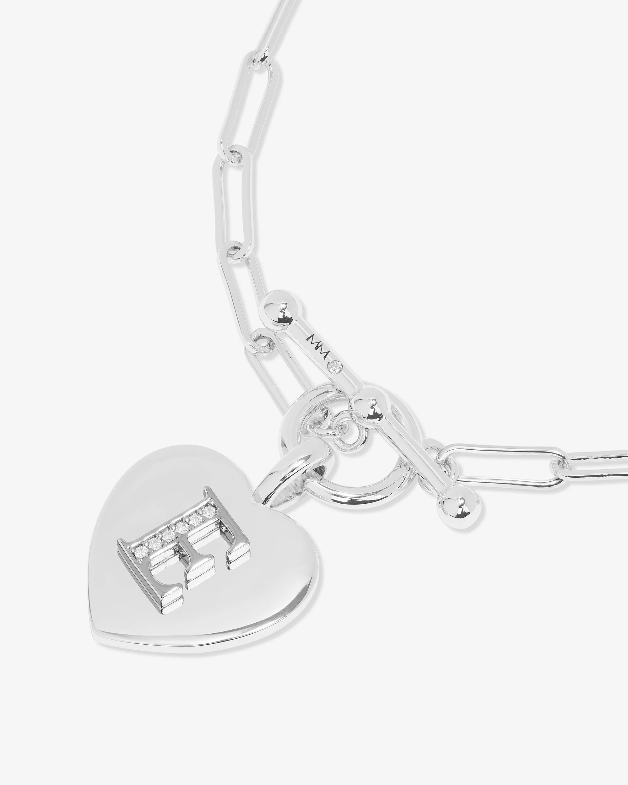 Love Letters Charm Bracelet - Silver|White Diamondettes - Image 32