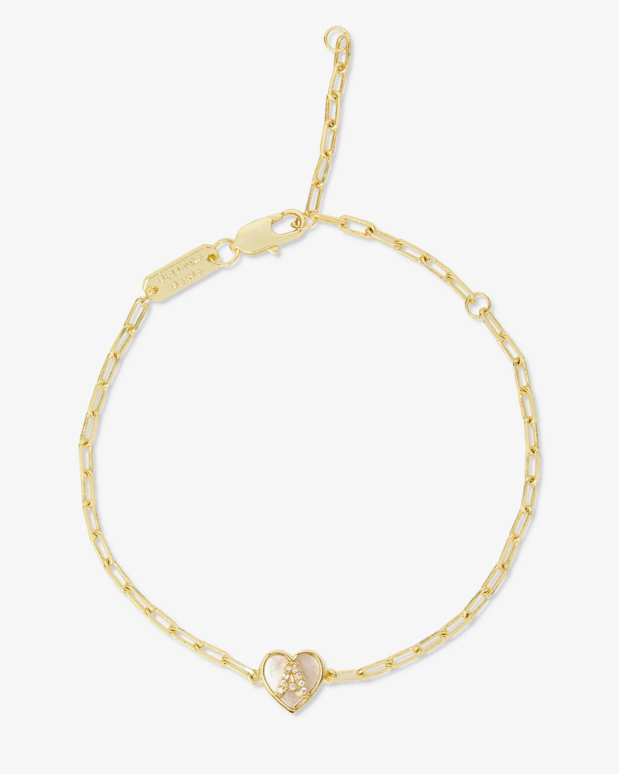 Love Letters Heart Bracelet - Gold|White Diamondettes