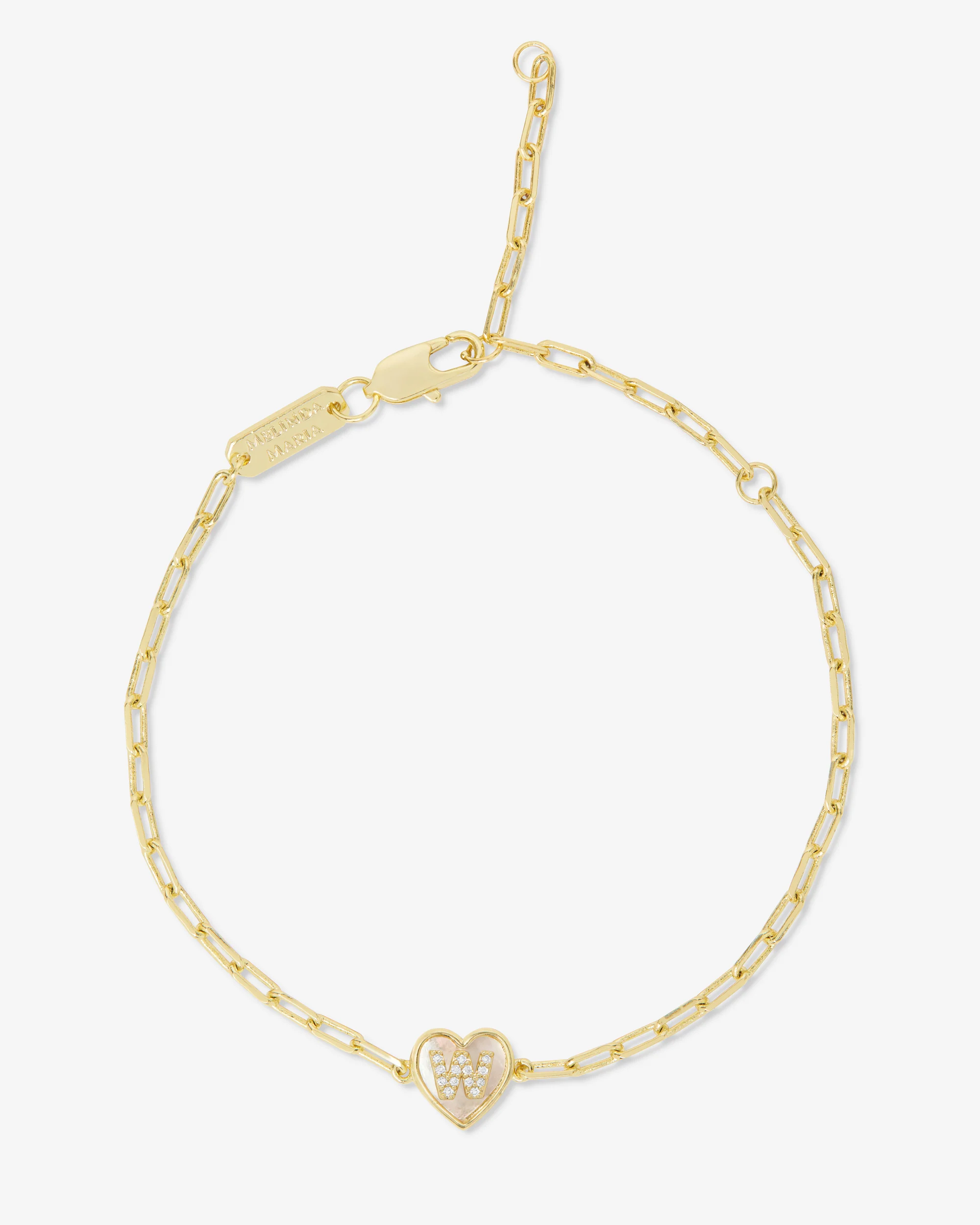 Love Letters Heart Bracelet - Gold|White Diamondettes - Image 23