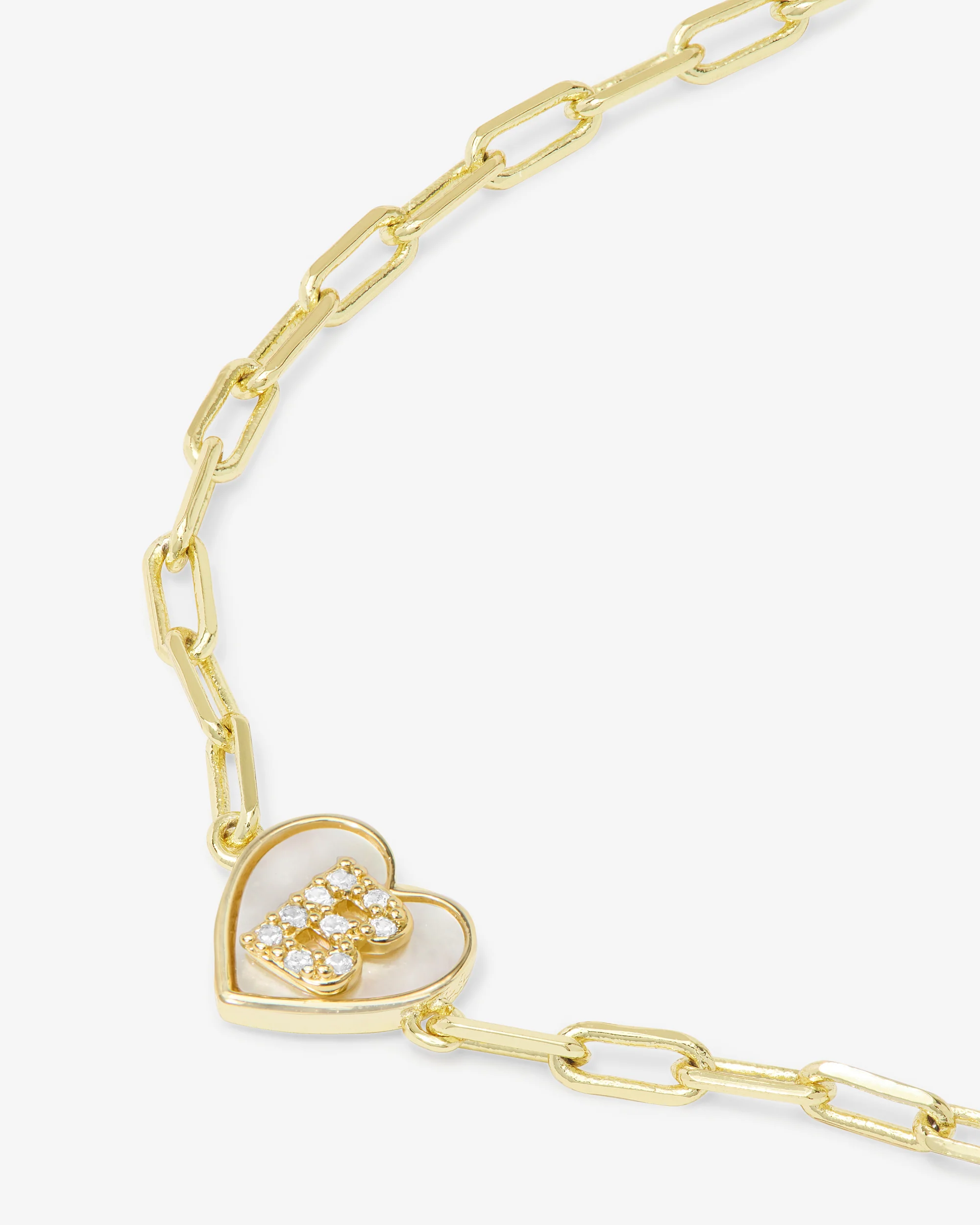 Love Letters Heart Bracelet - Gold|White Diamondettes - Image 29