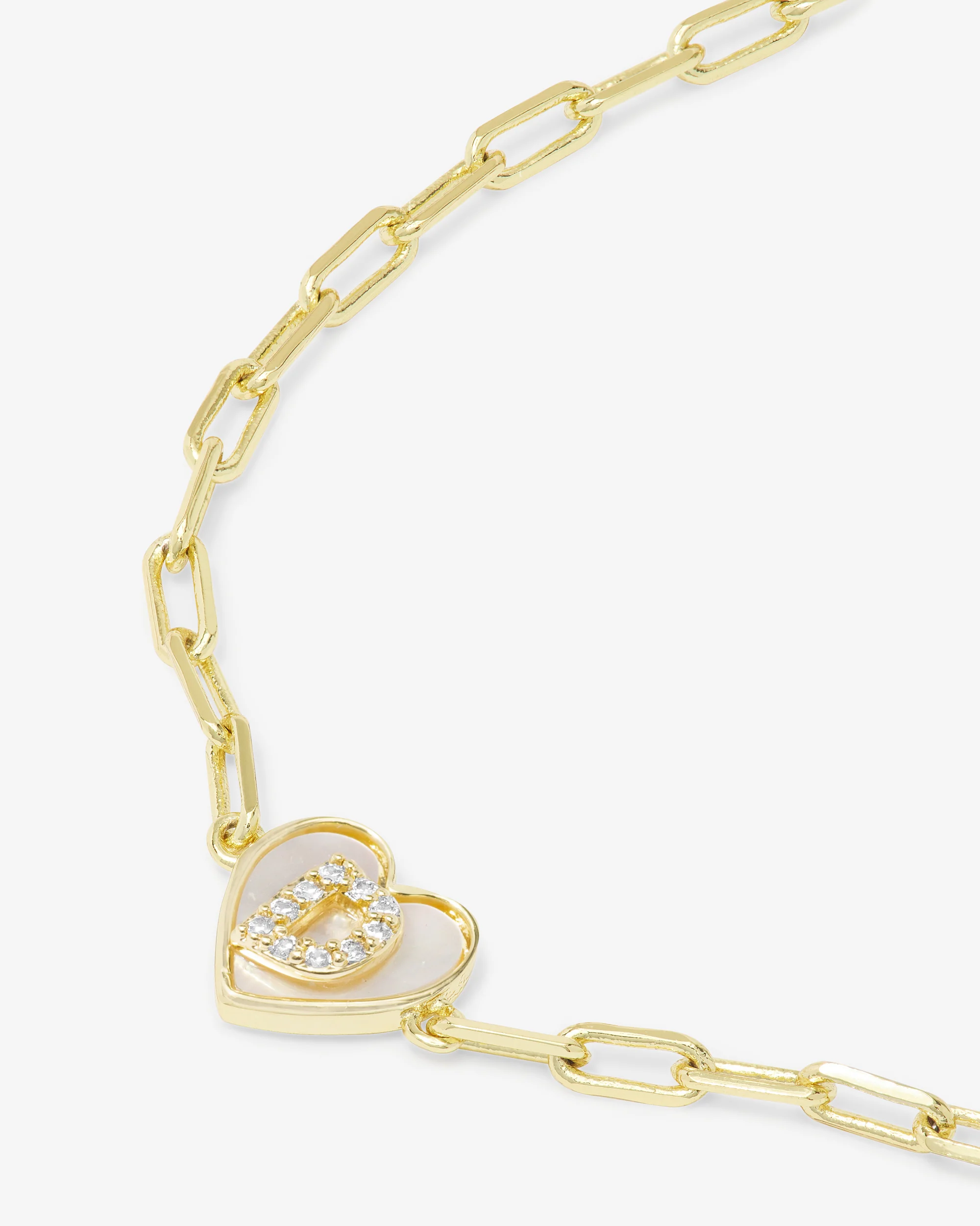 Love Letters Heart Bracelet - Gold|White Diamondettes - Image 31