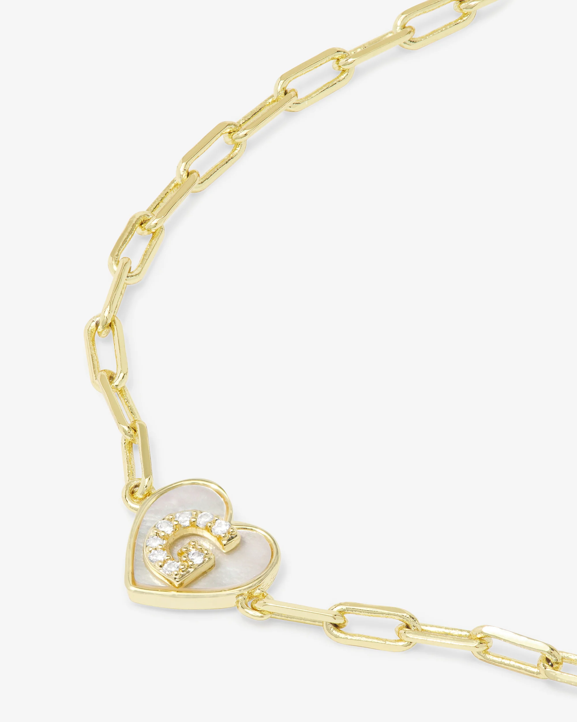 Love Letters Heart Bracelet - Gold|White Diamondettes - Image 34