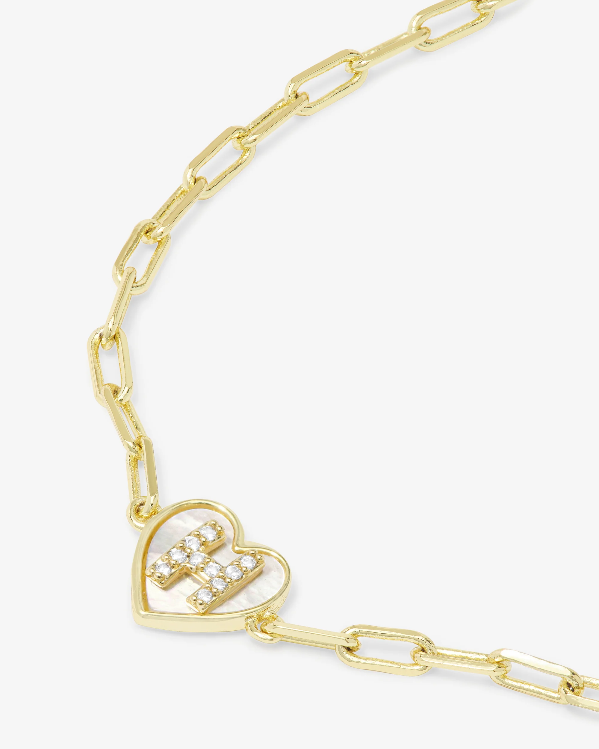 Love Letters Heart Bracelet - Gold|White Diamondettes - Image 35